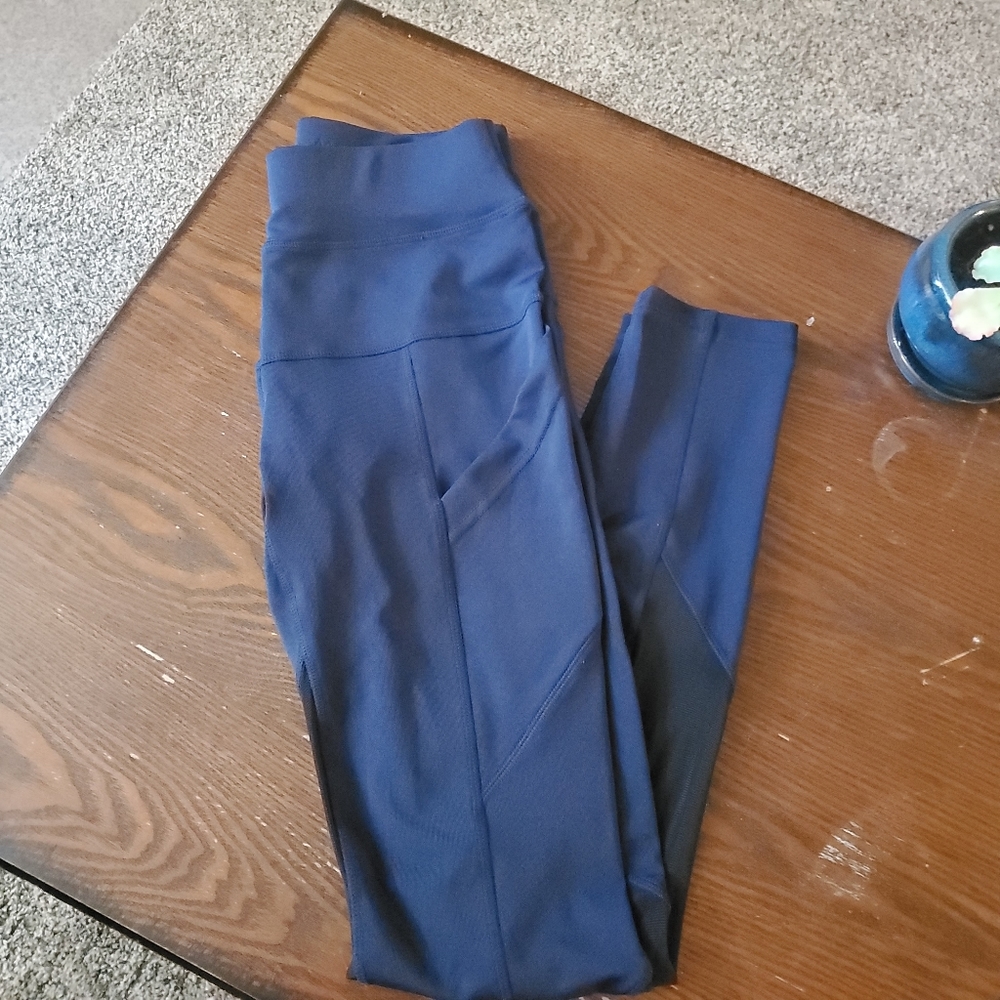 Navy blue mesh popflex pocket leggings